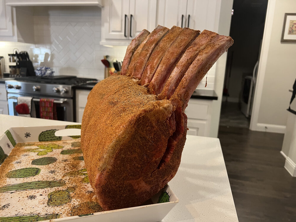 A woven bacon wrap fresh off the smoker