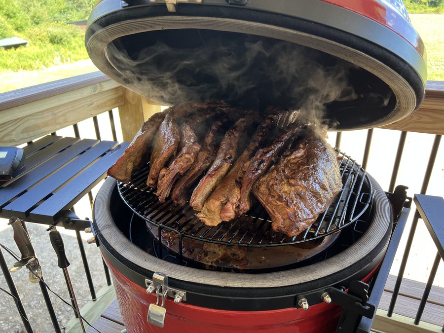 Beef ribs on the smoker