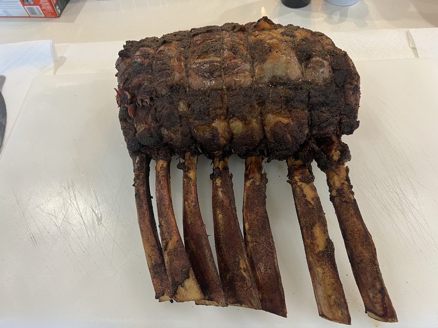 A frenched rack of lamb