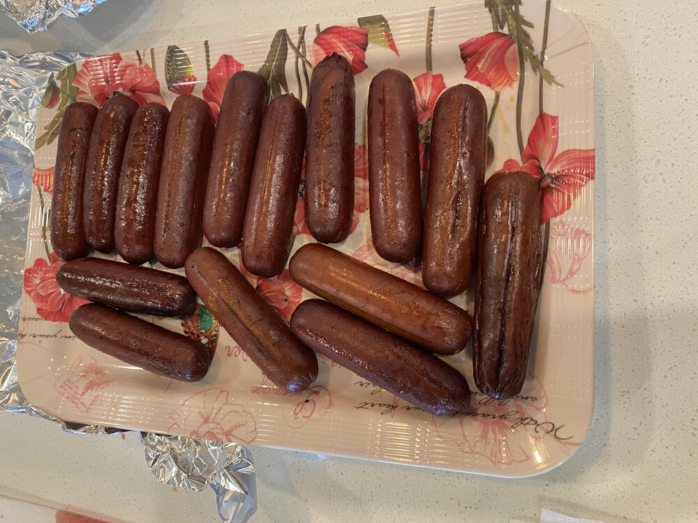 Racks of smoked sausage